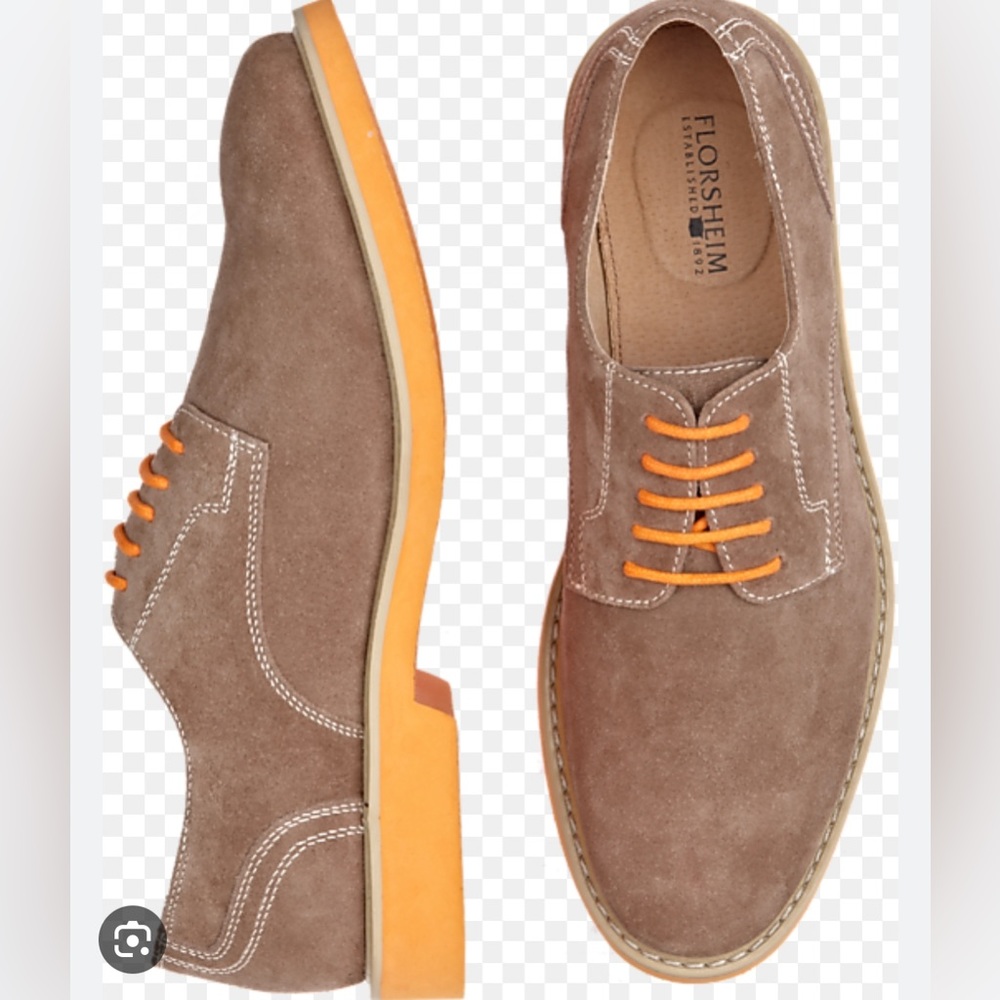 Florsheim Jeremy Men's Tan Khaki Orange Suede Oxford Shoes 11695-051 Size 12M
